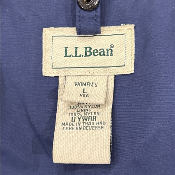 L.L.Bean Women’s Hooded Jacket Navy Red | Lightweight Utility Shell | Size L - Picture 6 of 8